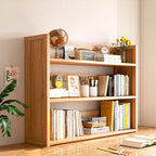 Libreria Contemporanea Scandinava Rettangolare in Bambù Nan in Fibra a Media Densità con 2/3 Ripiani e 1 Cassetto per Camera da Letto e Studio