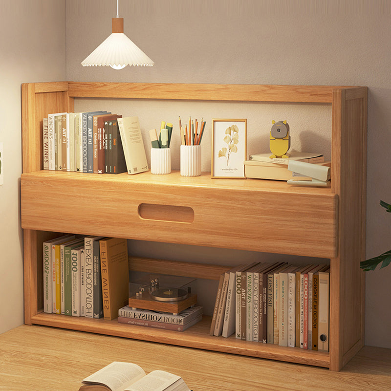 Libreria Contemporanea Scandinava Rettangolare in Bambù Nan in Fibra a Media Densità con 2/3 Ripiani e 1 Cassetto per Camera da Letto e Studio