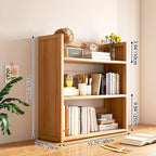 Libreria Contemporanea Scandinava Rettangolare in Bambù Nan in Fibra a Media Densità con 2/3 Ripiani e 1 Cassetto per Camera da Letto e Studio
