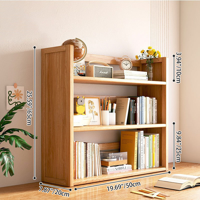 Libreria Contemporanea Scandinava Rettangolare in Bambù Nan in Fibra a Media Densità con 2/3 Ripiani e 1 Cassetto per Camera da Letto e Studio