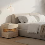 Comò Notturno Tradizionale Vintage Rettangolare in MDF 2 Piani 2 Cassetti per Camera da Letto