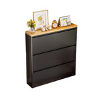Armadio per Scarpe Slim Rectangolare in Acciaio Minimalista Moderno con Cassetti a Ribalta 3/4 Livelli per Ingresso