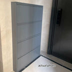 Armadio per Scarpe Slim Rectangolare in Acciaio Minimalista Moderno con Cassetti a Ribalta 3/4 Livelli per Ingresso