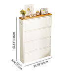 Armadio per Scarpe Slim Rectangolare in Acciaio Minimalista Moderno con Cassetti a Ribalta 3/4 Livelli per Ingresso