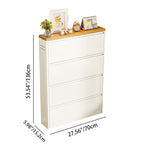 Armadio per Scarpe Slim Rectangolare in Acciaio Minimalista Moderno con Cassetti a Ribalta 3/4 Livelli per Ingresso