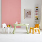 Set Scrivania e Sedia Ovale PE Nordic Contemporaneo per Bambini Colorato e Sicuro per Soggiorno e Studio