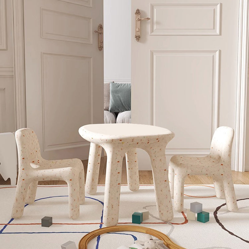 Set Scrivania e Sedia Ovale PE Nordic Contemporaneo per Bambini Colorato e Sicuro per Soggiorno e Studio