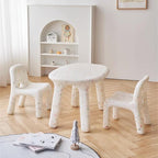 Set Scrivania e Sedia Ovale PE Nordic Contemporaneo per Bambini Colorato e Sicuro per Soggiorno e Studio