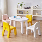 Set Scrivania e Sedia Ovale PE Nordic Contemporaneo per Bambini Colorato e Sicuro per Soggiorno e Studio