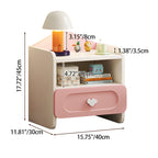Comodino Quadrato MDF Creativo Contemporaneo per Bambini con 2 Cassetti per Camera da Letto