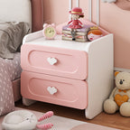 Comodino Quadrato MDF Creativo Contemporaneo per Bambini con 2 Cassetti per Camera da Letto