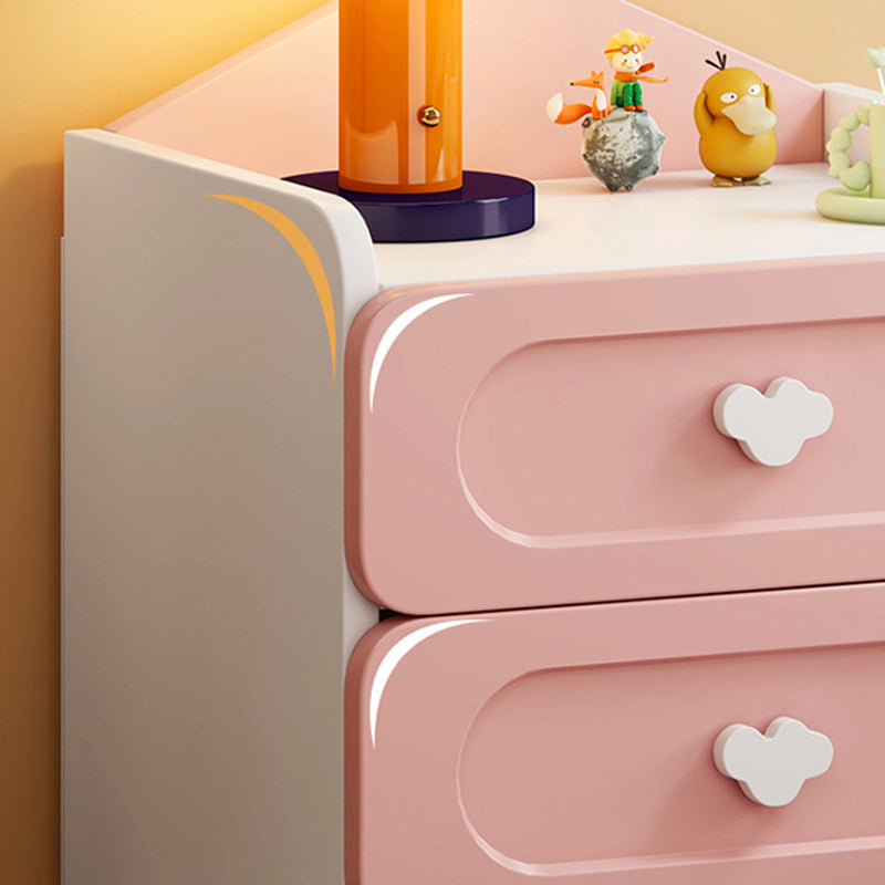 Comodino Quadrato MDF Creativo Contemporaneo per Bambini con 2 Cassetti per Camera da Letto