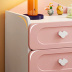 Comodino Quadrato MDF Creativo Contemporaneo per Bambini con 2 Cassetti per Camera da Letto