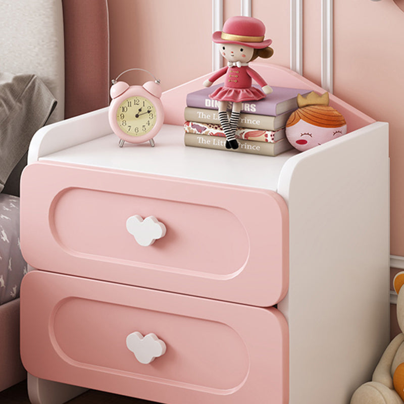 Comodino Quadrato MDF Creativo Contemporaneo per Bambini con 2 Cassetti per Camera da Letto
