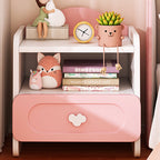 Comodino Quadrato MDF Creativo Contemporaneo per Bambini con 2 Cassetti per Camera da Letto