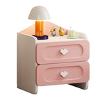 Comodino Quadrato MDF Creativo Contemporaneo per Bambini con 2 Cassetti per Camera da Letto