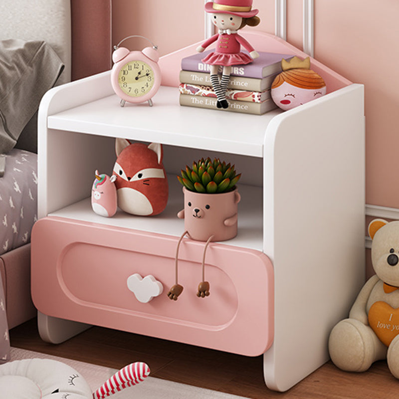 Comodino Quadrato MDF Creativo Contemporaneo per Bambini con 2 Cassetti per Camera da Letto