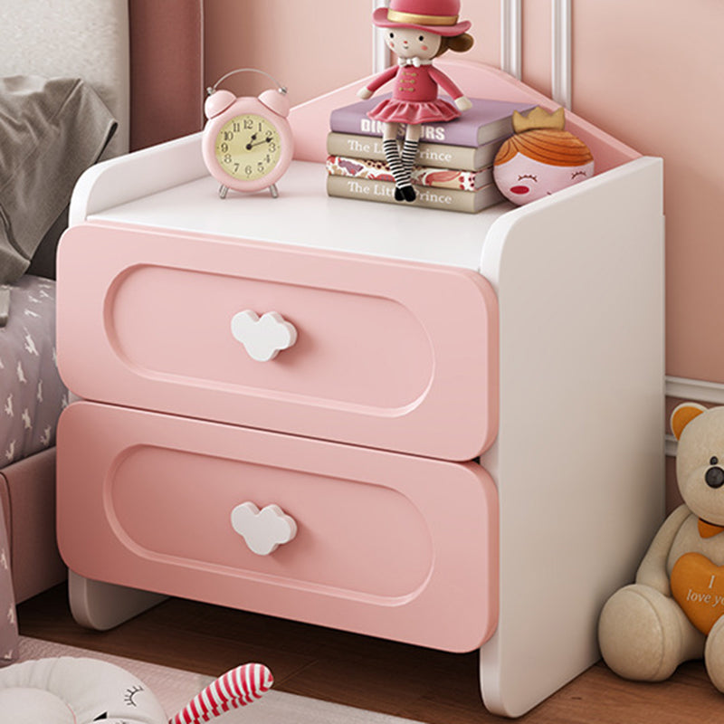 Comodino Quadrato MDF Creativo Contemporaneo per Bambini con 2 Cassetti per Camera da Letto