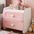 Comodino Quadrato MDF Creativo Contemporaneo per Bambini con 2 Cassetti per Camera da Letto