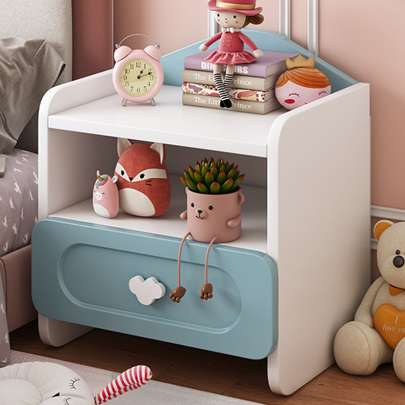 Comodino Quadrato MDF Creativo Contemporaneo per Bambini con 2 Cassetti per Camera da Letto