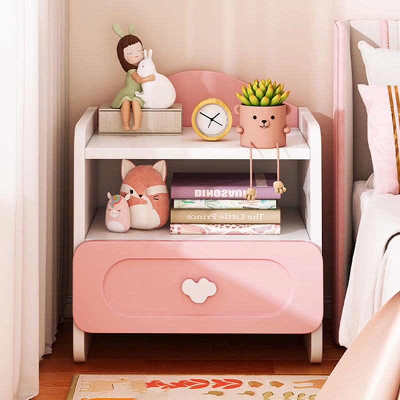 Comodino Quadrato MDF Creativo Contemporaneo per Bambini con 2 Cassetti per Camera da Letto