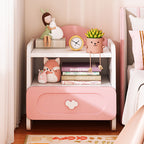 Comodino Quadrato MDF Creativo Contemporaneo per Bambini con 2 Cassetti per Camera da Letto