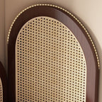 Unità di Scaffale Angolare a 4 Ripiani in Rattan Intrecciato di Bambù Nan a Forma di Ventaglio Cinese Tradizionale per Soggiorno