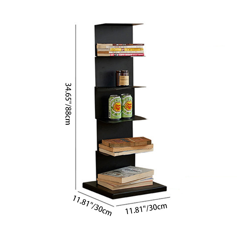 Libreria Moderna Minimalista Rettangolare in Acciaio al Carbonio 5/6/8/9-Piani per Soggiorno