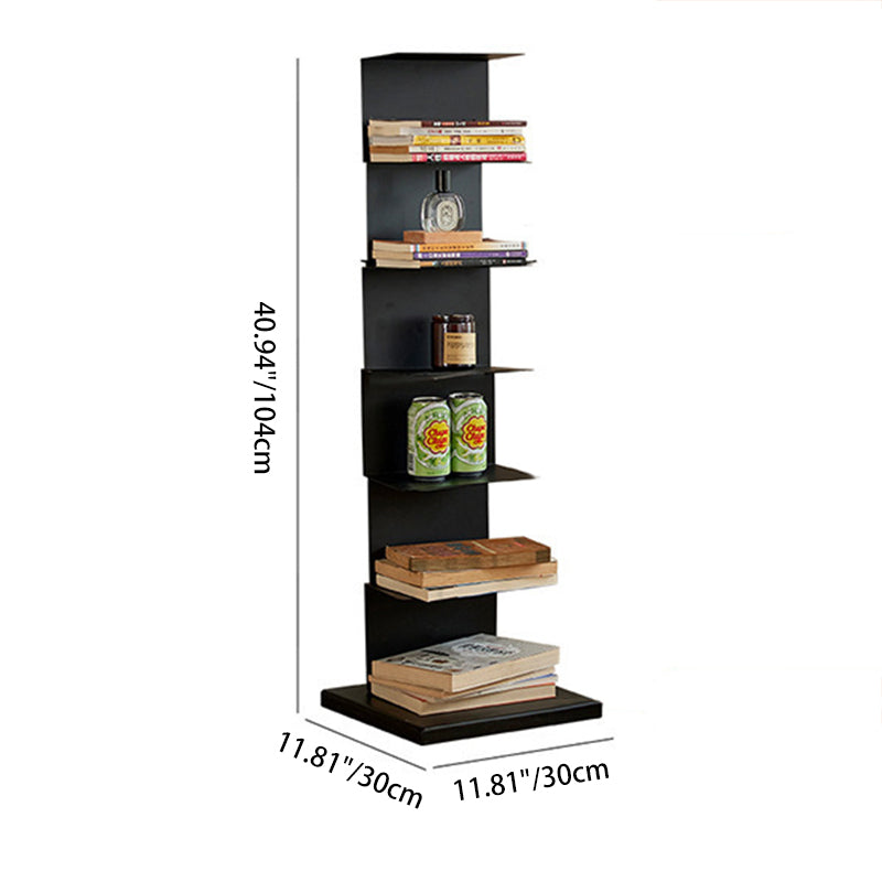 Libreria Moderna Minimalista Rettangolare in Acciaio al Carbonio 5/6/8/9-Piani per Soggiorno