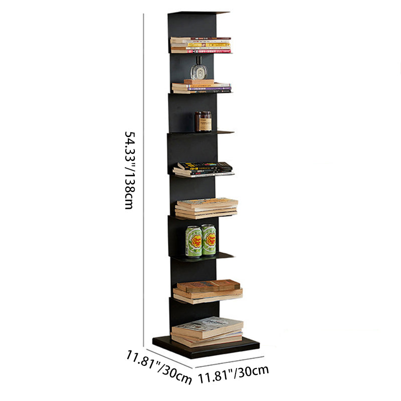 Libreria Moderna Minimalista Rettangolare in Acciaio al Carbonio 5/6/8/9-Piani per Soggiorno