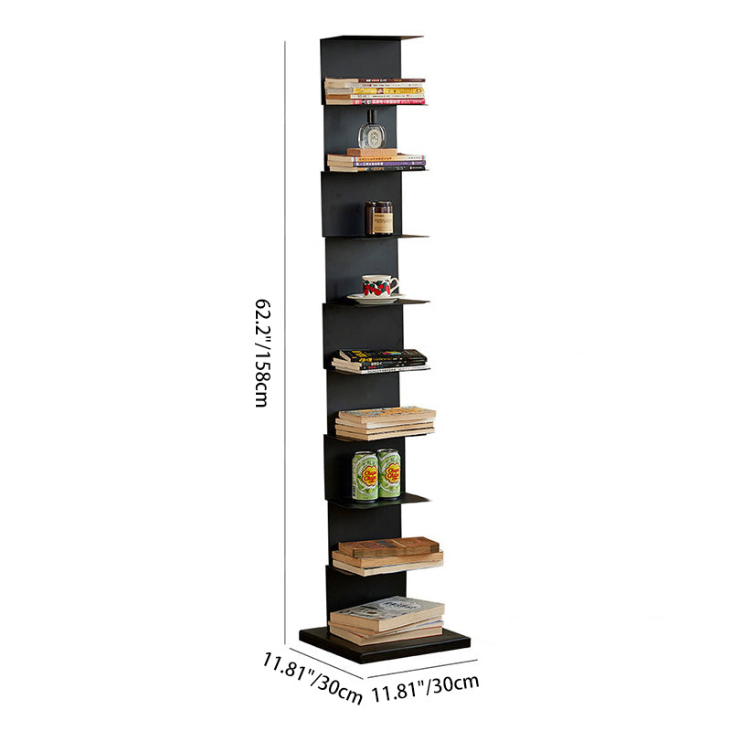 Libreria Moderna Minimalista Rettangolare in Acciaio al Carbonio 5/6/8/9-Piani per Soggiorno