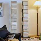 Libreria Moderna Minimalista Rettangolare in Acciaio al Carbonio 5/6/8/9-Piani per Soggiorno