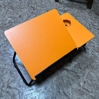 Scrivanie Rettangolari Contemporanee in Acciaio al Carbonio MDF Pieghevoli con Angolo Regolabile e 2 Vassoi per Studio