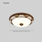 Lampada da soffitto a montaggio flush in ottone antico floreale retro