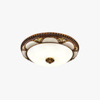 Lampada da soffitto a montaggio flush in ottone antico floreale retro