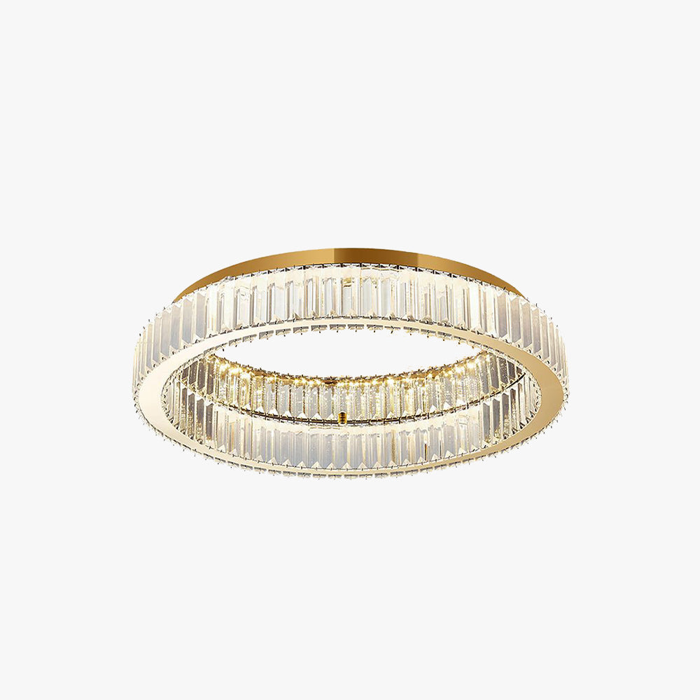 Kristy Lampada da soffitto circolare in cristallo flush mount in stile Art Deco oro