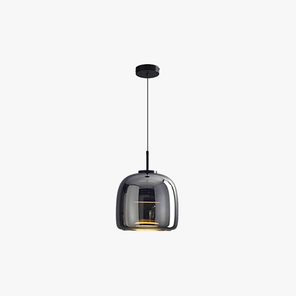 Lampada a Sospensione Minimalista di Giugno in Vetro Grigio Fumo