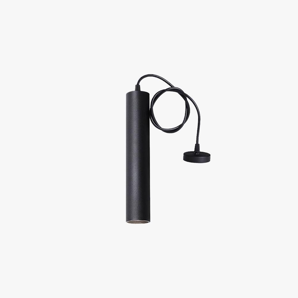 Yore Moderno Lampadario a Forma Cilindrica in Metallo Nero