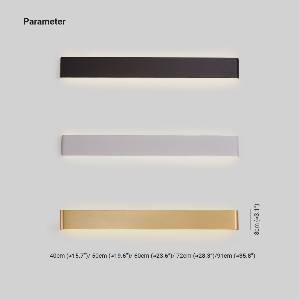 Applique Minimalista Arisha Nero/Bianco/Oro Rettangolare Bagno