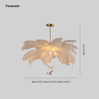 Lampadario Elegante Contemporaneo in Piume O'Moore, Bianco