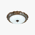 Lampada da soffitto Tiffany a montaggio a filo, Ottone/Resina