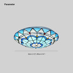 Lampada da soffitto Tiffany Flush Mount in vetro colorato, camera da letto