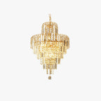 Kristy Luxury 5 Layers Tassel Crystal Gold Chandelier