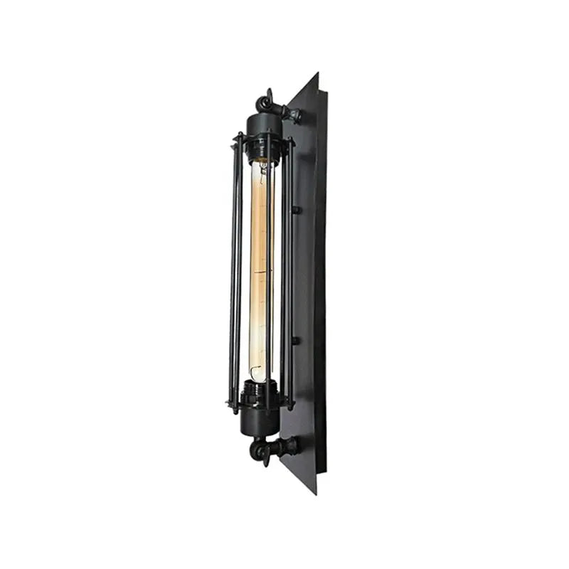 Lampada da Parete Metallica Tronel Vintage a Cilindro, Nero/Rosso/Argento/Oro