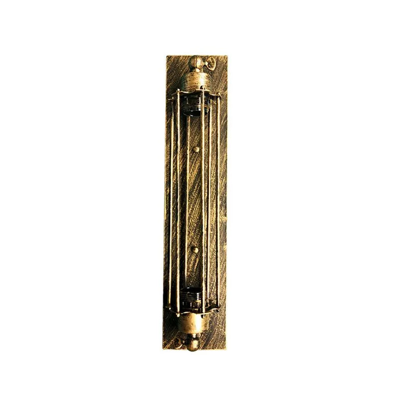 Lampada da Parete Metallica Tronel Vintage a Cilindro, Nero/Rosso/Argento/Oro