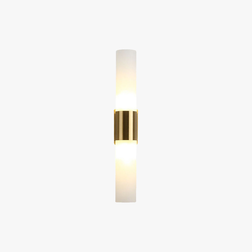 Lampada da parete moderna in metallo e vetro a doppia testa Arisha, Nero/Oro