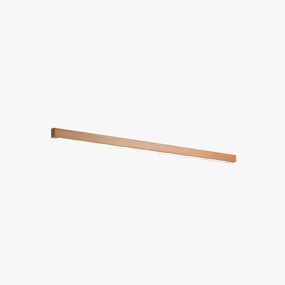 Lampada da Parete Muto Linear con Specchio e Fronte in Legno