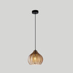Lampada a Sospensione Barrel 1 Luce in Vetro Wave Testurizzato Nordico