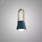 Lampada a Sospensione Moderna Nordica con Manico in Legno 1 Luce