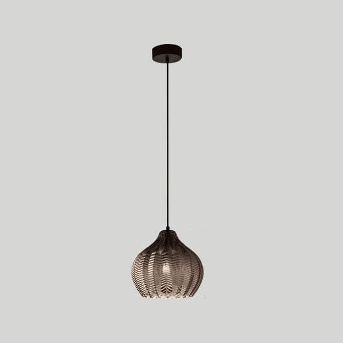 Lampada a Sospensione Barrel 1 Luce in Vetro Wave Testurizzato Nordico